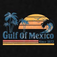 Gulf Of Mexico Beach Vibes Palm Trees Ocean Wave Retro Ladies PosiCharge Tri-Blend Wicking Tank