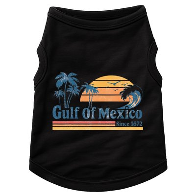 Gulf Of Mexico Beach Vibes Palm Trees Ocean Wave Retro Doggie Tank