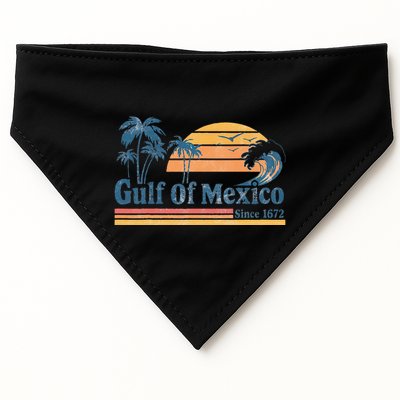 Gulf Of Mexico Beach Vibes Palm Trees Ocean Wave Retro USA-Made Doggie Bandana