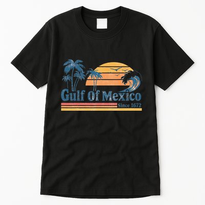Gulf Of Mexico Beach Vibes Palm Trees Ocean Wave Retro Tall T-Shirt