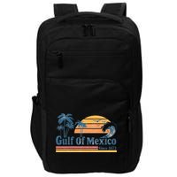 Gulf Of Mexico Beach Vibes Palm Trees Ocean Wave Retro Impact Tech Backpack