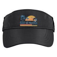 Gulf Of Mexico Beach Vibes Palm Trees Ocean Wave Retro Adult Drive Performance Visor
