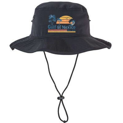Gulf Of Mexico Beach Vibes Palm Trees Ocean Wave Retro Bucket Hat