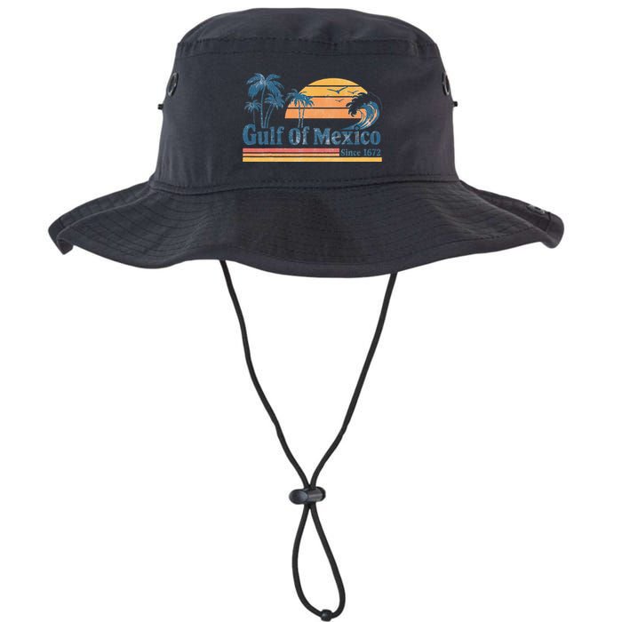 Gulf Of Mexico Beach Vibes Palm Trees Ocean Wave Retro Bucket Hat