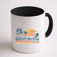 Gulf Of Mexico Beach Vibes Palm Trees Ocean Wave Retro Mug