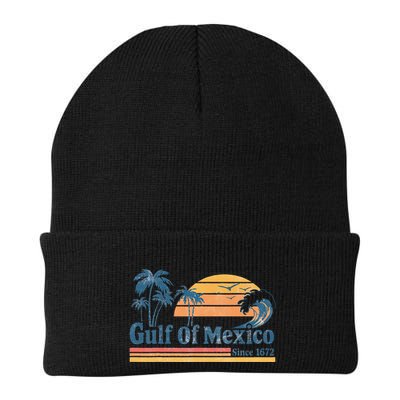 Gulf Of Mexico Beach Vibes Palm Trees Ocean Wave Retro Beanie