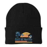 Gulf Of Mexico Beach Vibes Palm Trees Ocean Wave Retro Beanie