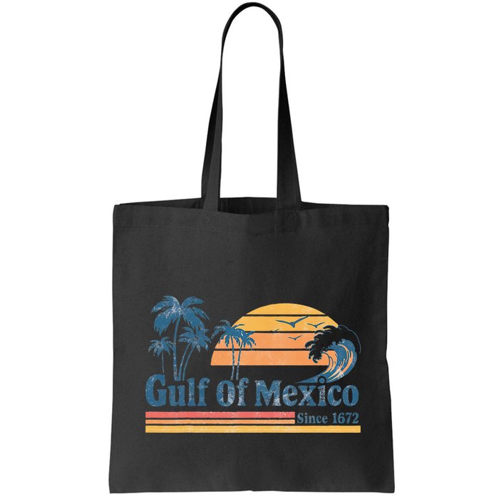 Gulf Of Mexico Beach Vibes Palm Trees Ocean Wave Retro Bag