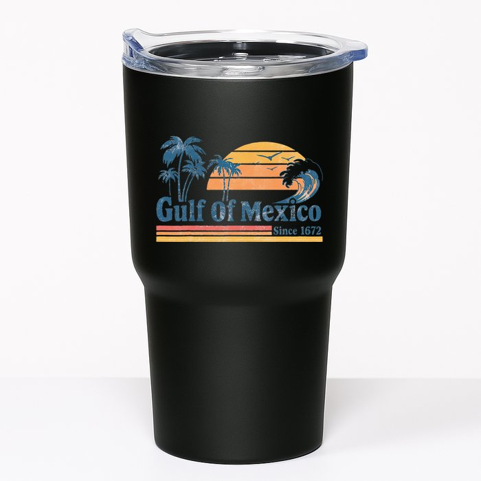 Gulf Of Mexico Beach Vibes Palm Trees Ocean Wave Retro Tumbler