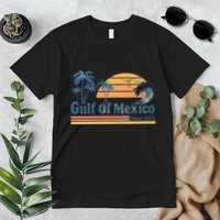 Gulf Of Mexico Beach Vibes Palm Trees Ocean Wave Retro Premium T-Shirt