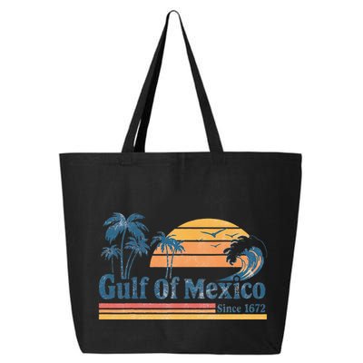 Gulf Of Mexico Beach Vibes Palm Trees Ocean Wave Retro 25L Jumbo Tote