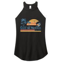 Gulf Of Mexico Beach Vibes Palm Trees Ocean Wave Retro Women's Perfect Tri Rocker Tank