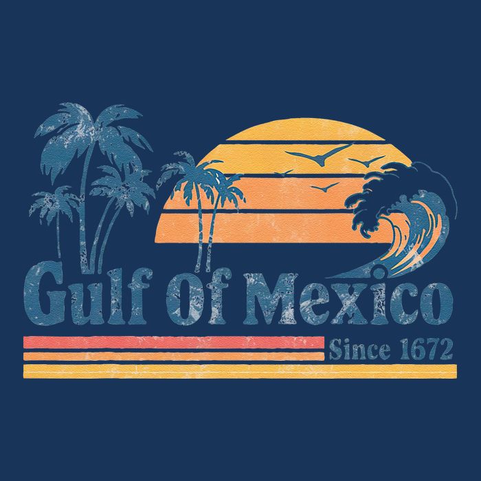 Gulf Of Mexico Beach Vibes Palm Trees Ocean Wave Retro Infant Baby Jersey Bodysuit