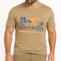 Gulf Of Mexico Beach Vibes Palm Trees Ocean Wave Retro Performance Shirt