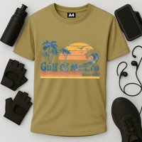 Gulf Of Mexico Beach Vibes Palm Trees Ocean Wave Retro Performance Shirt