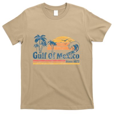 Gulf Of Mexico Beach Vibes Palm Trees Ocean Wave Retro T-Shirt