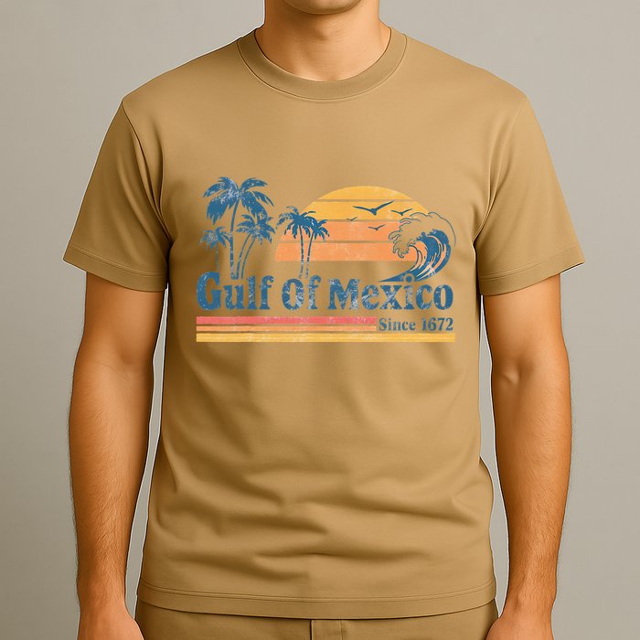 Gulf Of Mexico Beach Vibes Palm Trees Ocean Wave Retro T-Shirt