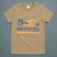 Gulf Of Mexico Beach Vibes Palm Trees Ocean Wave Retro T-Shirt