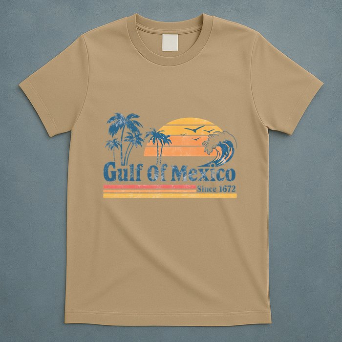 Gulf Of Mexico Beach Vibes Palm Trees Ocean Wave Retro T-Shirt