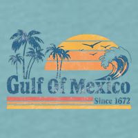 Gulf Of Mexico Beach Vibes Palm Trees Ocean Wave Retro Sueded Cloud Jersey T-Shirt