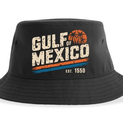 Gulf Of Mexico Est 1550 Retro Vintage Beach Sustainable Bucket Hat