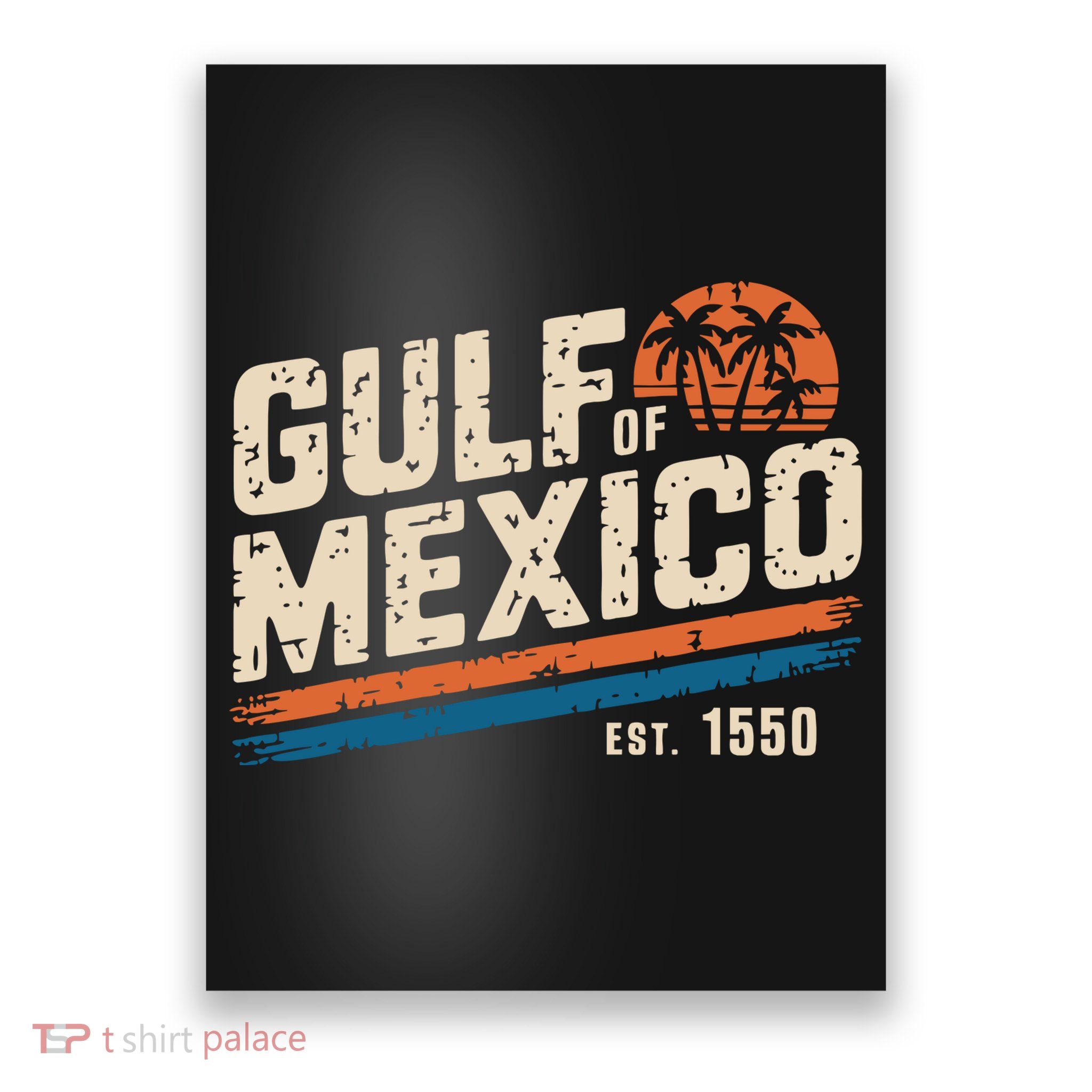 Gulf Of Mexico Est 1550 Retro Vintage Beach Poster
