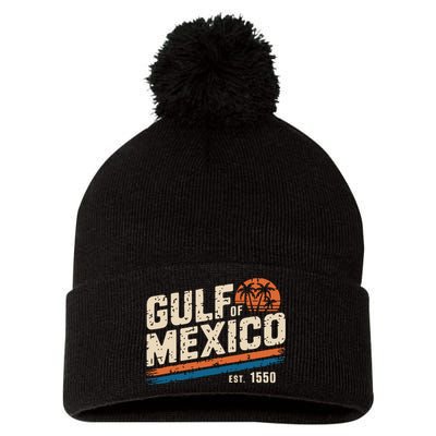 Gulf Of Mexico Est 1550 Retro Vintage Beach Pom Pom 12in Knit Beanie