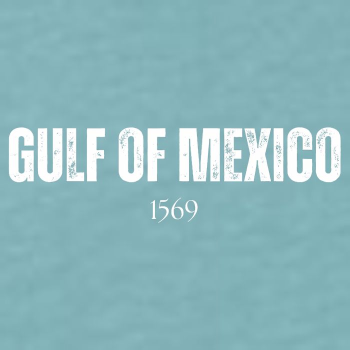 Gulf Of Mexico 1569 American Gulf Of Mexico Map Lover Sueded Cloud Jersey T-Shirt
