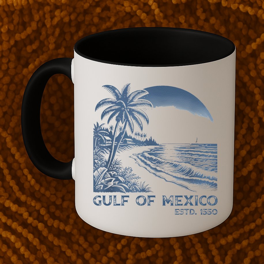 Gulf Of Mexico Est 1550 Retro Vintage Beach Mug