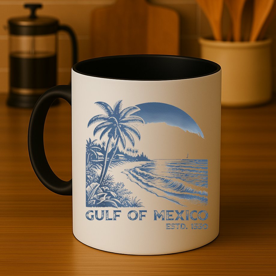 Gulf Of Mexico Est 1550 Retro Vintage Beach Mug