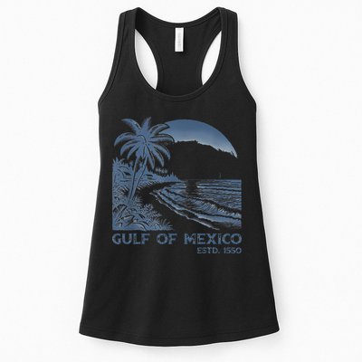 Gulf Of Mexico Est 1550 Retro Vintage Beach Womens Tank Top