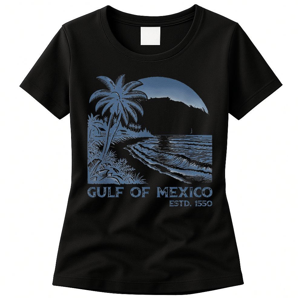 Gulf Of Mexico Est 1550 Retro Vintage Beach Womens T-Shirt
