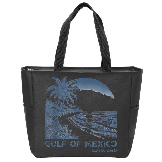 Gulf Of Mexico Est 1550 Retro Vintage Beach Zip Tote Bag