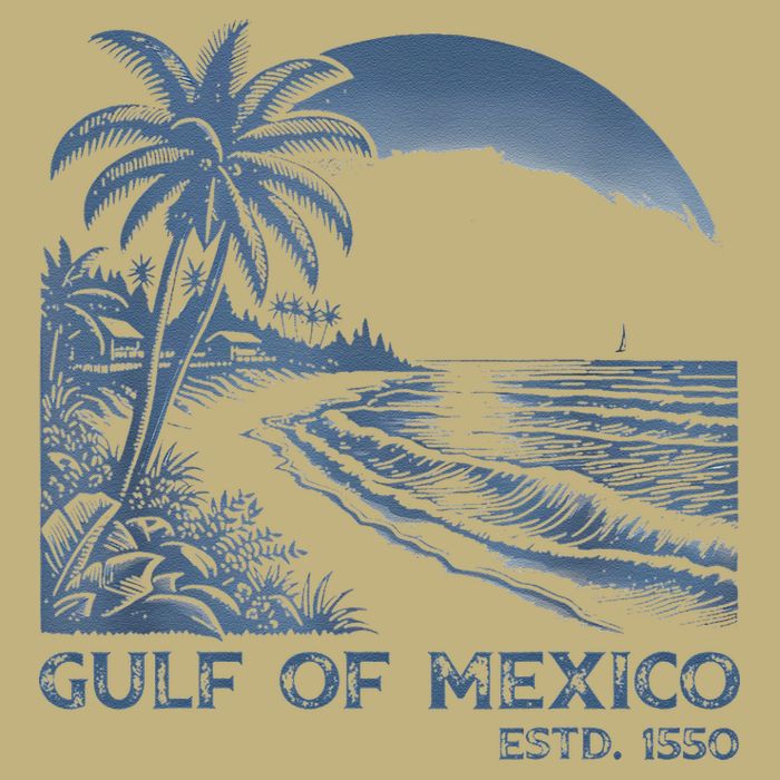 Gulf Of Mexico Est 1550 Retro Vintage Beach Button