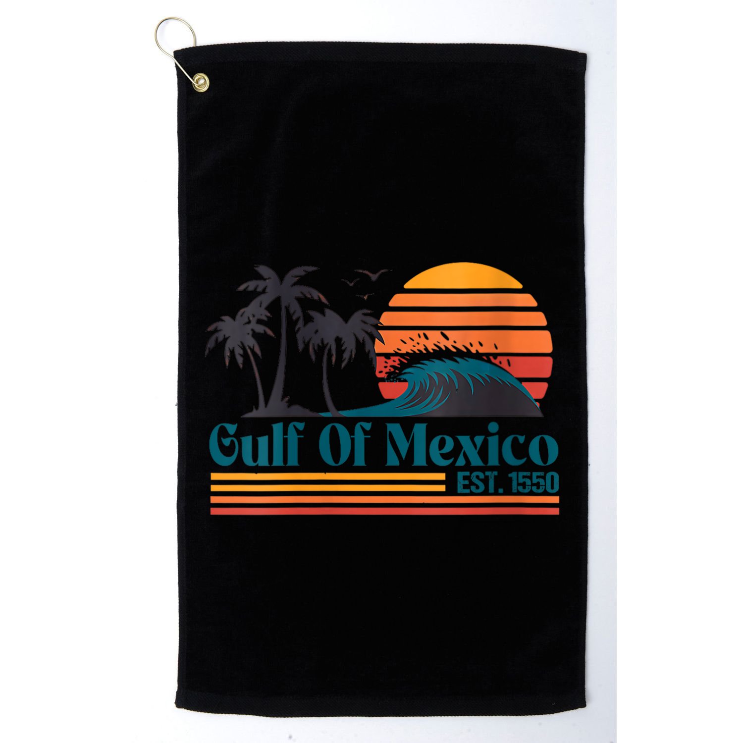 Gulf Of Mexico Est 1550 Retro Vintage Beach Gulf Of Mexico Golf Towel