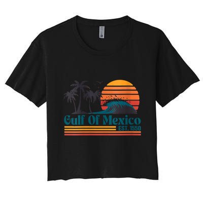 Gulf Of Mexico Est 1550 Retro Vintage Beach Gulf Of Mexico Crop Top