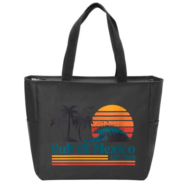 Gulf Of Mexico Est 1550 Retro Vintage Beach Gulf Of Mexico Zip Tote Bag