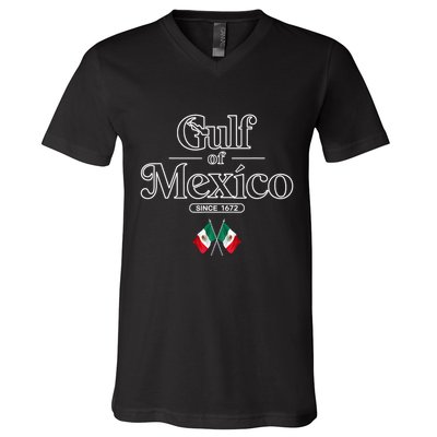 Gulf Of Mexico Since 1672 Mexican Flag V-Neck T-Shirt
