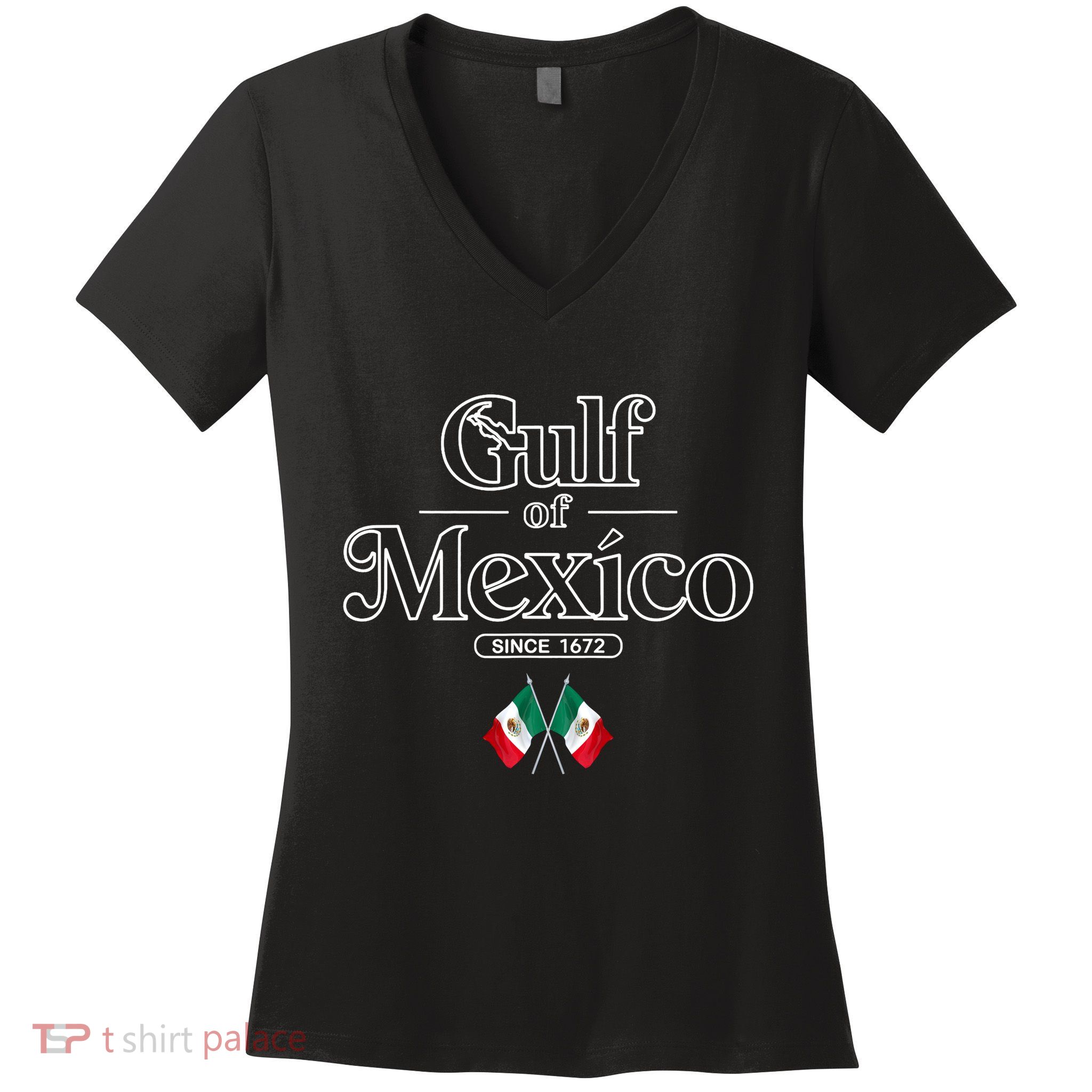 Gulf Of Mexico Since 1672 Mexican Flag Women's V-Neck T-Shirt