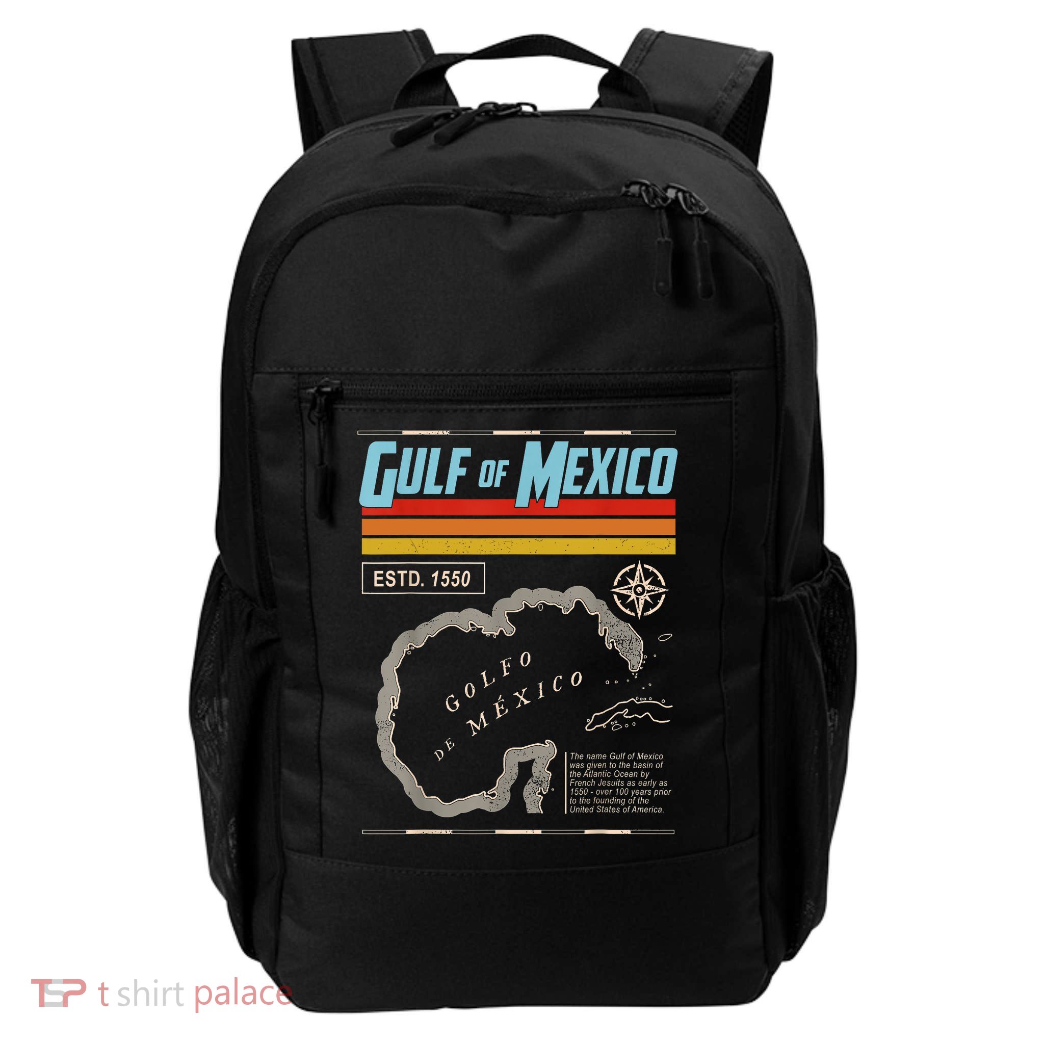 Gulf of Mexico Est 1550 Historic Map  Daily Commute Backpack