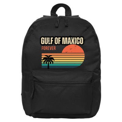 Gulf Of Maxico Forever Retro Beach Sunset 16 in Basic Backpack