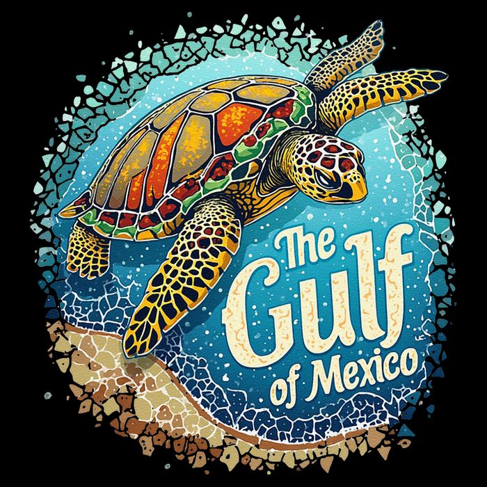 Gulf Of Mexico Turtle 7-Panel Snapback Hat