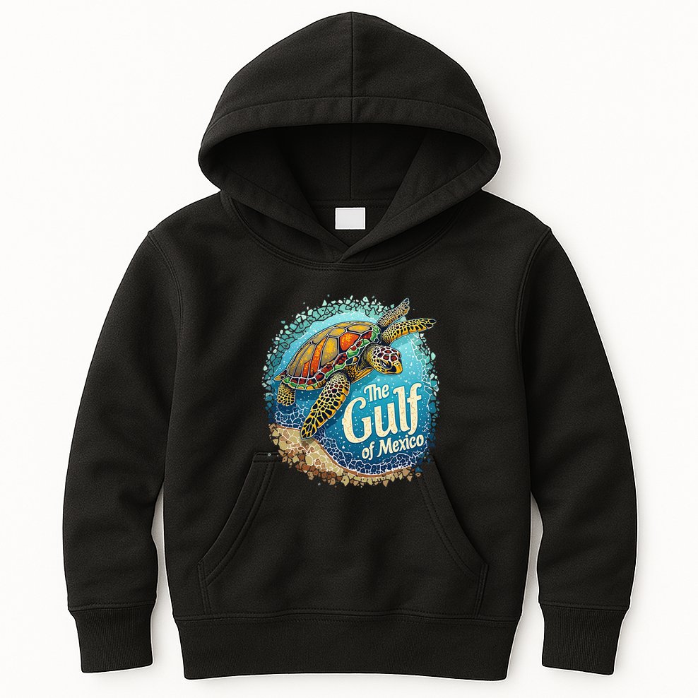 Gulf Of Mexico Turtle Kids Hoodie