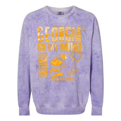 Georgia On My Mind Positive Vibes Made With Love Colorblast Crewneck Sweatshirt