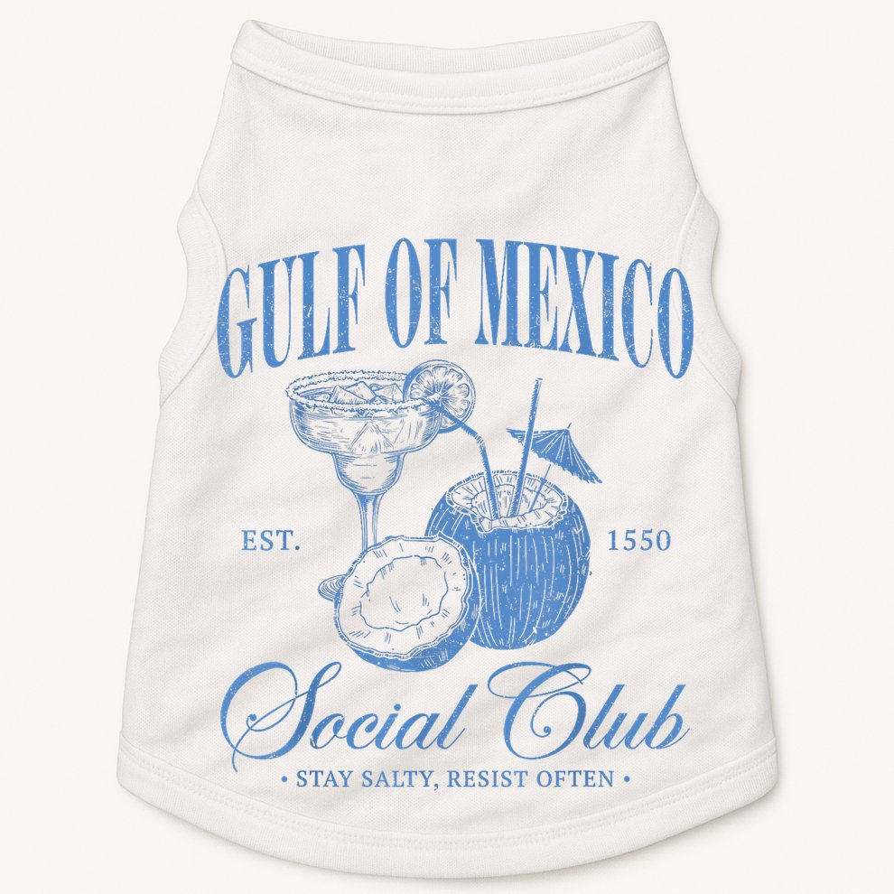 Gulf Of Mexico Vintage Gulf Of Mexico Social Club Est 1550 Doggie Tank