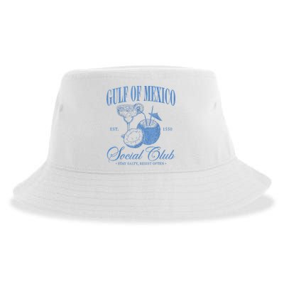 Gulf Of Mexico Vintage Gulf Of Mexico Social Club Est 1550 Sustainable Bucket Hat