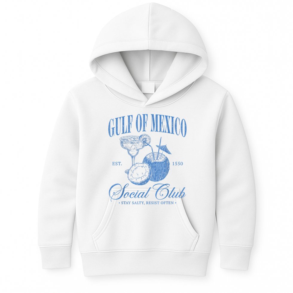 Gulf Of Mexico Vintage Gulf Of Mexico Social Club Est 1550 Kids Hoodie