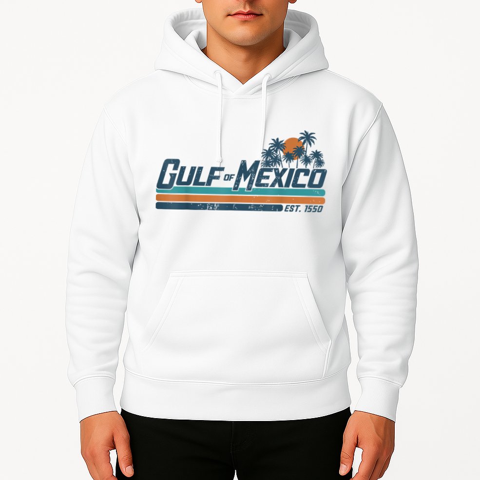 Gulf Of Mexico Est 1550 Retro Vintage Beach Hoodie
