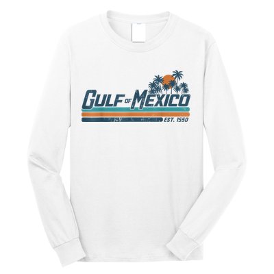 Gulf Of Mexico Est 1550 Retro Vintage Beach Long Sleeve Shirt
