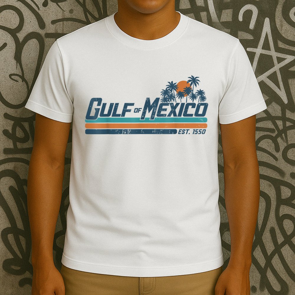 Gulf Of Mexico Est 1550 Retro Vintage Beach T-Shirt